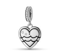 ZUOHUI Women's 925 Sterling Silver Heart-shaped 12 Constellations Charms Bead Pendant for Pandora Bracelet(Aquarius)