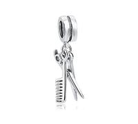 ZUOHUI Womens Personality S925 Sterling Silver Charms Scissors Comb Pendant Compatible with Pandora & European Bracelets Necklaces
