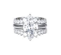 ZUOHUI Women's Round Moissanite Ring Ivy Guardian 3ct D Colour VVS Stackable Eternity Band for Anniversary Promise Gift US 5-12(7)