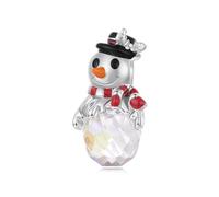 ZUOHUI Women's S925 Sterling Silver Christmas Snowman DIY Charm Beads Compatible with Pandora, Biagi, Troll & Chamilia Bracelets & Necklaces