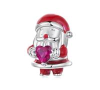 ZUOHUI Women's S925 Sterling Silver Loving Santa Claus Charm Beads Compatible with Pandora, Biagi, Troll & Chamilia Bracelets & Necklaces