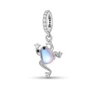 ZUOHUI Women's S925 Sterling Silver Moonstone Frog Charm Beads Compatible with Pandora, Biagi, Troll & Chamilia Bracelets & Necklaces