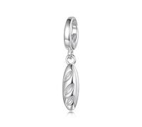 ZUOHUI Women's S925 Sterling Silver Openable French Bread Charm Beads Compatible with Pandora, Biagi, Troll & Chamilia Bracelets & Necklaces Pendant DIY Jewellery Making