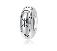 ZUOHUI Women's S925 Sterling Silver Platinum-Plated 12 Zodiac Spacer Beads Charm Beads Compatible with Pandora, Biagi, Troll & Chamilia Bracelets & Necklaces(Pisces)