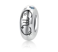 ZUOHUI Women's S925 Sterling Silver Platinum-Plated 12 Zodiac Spacer Beads Charm Beads Compatible with Pandora, Biagi, Troll & Chamilia Bracelets & Necklaces(Scorpio)