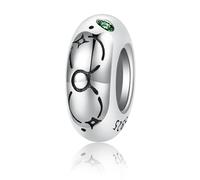 ZUOHUI Women's S925 Sterling Silver Platinum-Plated 12 Zodiac Spacer Beads Charm Beads Compatible with Pandora, Biagi, Troll & Chamilia Bracelets & Necklaces(Taurus)