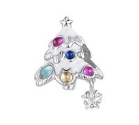 ZUOHUI Women's S925 Sterling Silver Snow Christmas Tree Charm Beads Compatible with Pandora, Biagi, Troll & Chamilia Bracelets & Necklaces