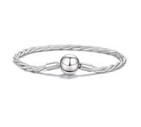 ZUOHUI Women's S925 Sterling Silver Woven Snake Chain Bracelet - Minimalist Versatile 17/19cm Symbolic Gift for Lovers Family Friends(17cm)