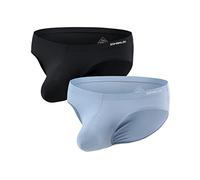ZUOLAIYIN Men's Bag Briefs Sexy Underwear Bulge Pouch Briefs Nylon Hipster Stretch Men's Underwear Front Bag Low Waist Black Blue Grey M L XL XXL 3XL, Black-light grey (8273), L