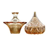 ZUOLUO 2 Pack Dappen Dish with Lid Amber Crystal Glass Nail Cup, Acrylic Nail Tips Liquid Powder Sequins Holder Container Dappen Dish for Monomer Nail Art Beauty Care Tools Manicure Tool