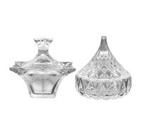 ZUOLUO 2 Pack Dappen Dish with Lid Crystal Glass Nail Cup, Acrylic Nail Tips Liquid Powder Sequins Holder Container Dappen Dish for Monomer Nail Art Beauty Care Tools Manicure Tool