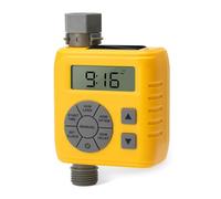 Zuomeng Sprinkler Timer, Programmable Irrigation Water Timer for Garden Hose, Solar/Battery Dual Power & Professional Leak-Proof Design, Rain Delay/Auto/Manual Watering System, Yellow