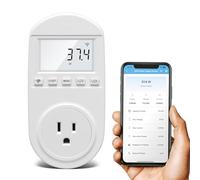 Zuomeng WiFi Electricity Usage Monitor, Briidea Plug-in Power Meter with Audible Alarm, Refrigerator Power Consumption Monitoring and Electricity Bill Statistics, WHITE, ZM-046