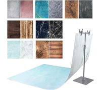 ZUOMIDIE 14 Colors Photography Background Paper 7PCS 34x22inch Flat Lay Backdrop for Cosmetics Jewelry Food Products, Double-Sided Copperplate Paper, Waterproof