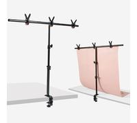 ZUOMIDIE Photo Background Stand Small 90 x 100 cm, 26-90 cm Height Background System, Desktop Background Stand with C-Clamp, 3 Crossbars and 3 Clamps for Food Photography Jewellery Cosmetics Makeup