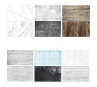 ZUOMIDIE Photography Background 6 Pieces 57 x 88 cm 2 in 1 Food Flat Lay Table Top Double Sided Backgrounds for Gourmet, Cosmetics,Tableware,Blogger Online Shops Product