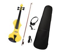 ZUOMU Electric Violin 4/4 Carrying Bag Acoustic Case Tuner Silent Violin Set Violin Violin Beginner Set (Color : Yellow)