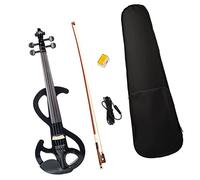 ZUOMU Solidwood Electric 4/4 Violin Set Ebony Fittings W/Brazilwood Bow+Rosin+Bridge+Violin Hard Case+Audio Cable Violin Beginner Set (Color : 6)