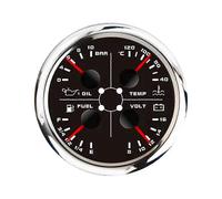 Zuoo 85mm 4-in-1 Multifunction Gauge with 0-190ohms/240-33ohms Fuel Level Gauge Water Temp Oil Press Vol