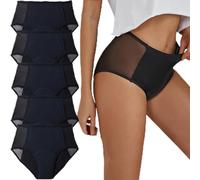 Zuoori Leakproof Underwear, ComfyGuard Leak-Proof Panties, Comfyguard Pelvic Floor Support & Leak-Proof Underwear, Womens Heavy-Flow Leakproof Briefs (5PCS,L)