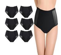Zuoori Leakproof Underwear, Women's Washable Leakproof Pelvic Floor Suport Briefs, Upgrade Incontinence Underwear (6pcs-black,6XL)