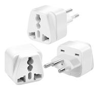 ZUOQIANG 3 Pack UK to Swiss Plug Adapter,Adapters Switzerland Power Converter，3 Pin Grounded International Universal for Swiss, Jordan, Liechtenstein, Madagascar, Rwanda(Type J-White)