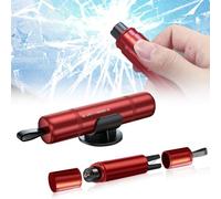 ZUOQIANG Safety Hammer & Seat Belt Cutter, Car Safety Hammer,Car Safetyhammer Window Breaker with Test Glass, Hammer Seat Belt Cutter with Holder - Emergency Escape Tool for Rescue, Disaster(Red)