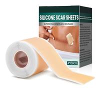 ZUOQIANG Silicone Scar Sheets,Easy-Tear Scar Removal Sheets Works on Old & New Scars, Reusable and Effective Scar Removal Sheets, for Scars Caused by C- Section, Surgery, Burn, Keloid etc(Roll-1.5)
