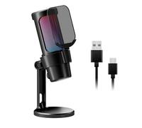 zuousxbs Condenser Microphone For PC USB Connection Color Lights For And Podcasting Live Singing Solid Base Microphone