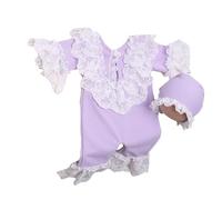 zuousxbs Cosy Newborns Photography Props Comfortable Lace Romper With Matching Hat For Baby Pictures Taking Photoshoots Baby Photoshoots Set