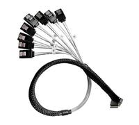 zuousxbs Ultraports Slimline SAS4.0 SFF 8654 To 8Port MiniSAS SFF 8087 Interfaces Cable For Professional IT And Hardware Engineers Fast Speed Data Transfer
