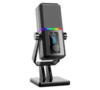 zuousxbs USB Gaming Microphone Noise Cancelling Desktop Mic With Light For Conference Online Course Studio