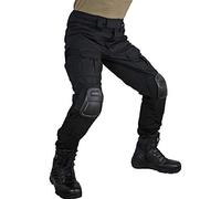 zuoxiangru Men's Tactical Trousers Multi-Pockets Military Camo Outdoor Airsoft Combat Hunting Pants with Knee Pads (Black, Tag 40)