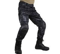 zuoxiangru Men's Tactical Trousers Multi-Pockets Military Camo Outdoor Airsoft Combat Hunting Pants with Knee Pads (HM, Tag 34)