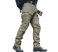 zuoxiangru Men's Water Resistant Trousers Relaxed Fit Tactical Combat Army Cargo Work Pants with Multi Pocket (#56 Khaki, Tag M)