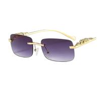 ZuoXun Gafas de sol Sun Mujeres Sin Borde Para Hombres Gafas De Sol Rectangulares Retro Lente Océano Lente Solas Gafas Uv400-Gris