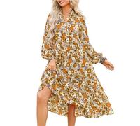 ZuoXun vestidos para mujeres Vestido De Playa Para Mujeres Moda V Neck Vestidos Navideños De Manga Larga Para Mujeres Verano-04-Xxl