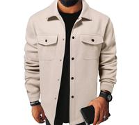 ZUOYIMEI Men Jacket Men Lightweight Comfortable Transition Jacket Men Fashion Trend Long Sleeve Jacket Men Outdoor Jacket Men Casual Jacket E-Apricot L