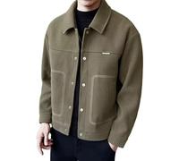 ZUOYIMEI Men Jacket Men Outdoor Jacket Men Fashion Trend Long Sleeve Jacket Men Casual Jacket Men Light Comfortable Transition Jacket D-Green L