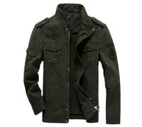 ZUOYIMEI Men Jacket Men Regular Fit Fashion Long Sleeve Jacket Men Pocket Jacket Men Casual Jacket Men Outdoor Jacket Men Sport Jacket H-Army Green 5XL