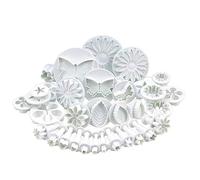Zuoyou 33 Piece Fondant Cake Cookie Plunger Cutter Sugarcraft Flower Leaf Butterfly Heart Shape Decorating Mould DIY Tools