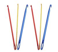 Zuoyou 6PCS Aluminum Tunisian Afghan Crochet Hook DIY Knitting Needles Tool with Eye 2.75/4/6mm