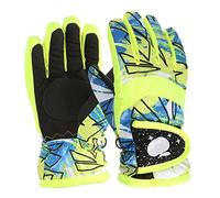 Zuoyue Kids Ski Gloves Winter Gloves Ski Glove Thermal Warm Windproof Snowboard Glove Fleece Water Thermal Mittens for Boys Girls Unisex for Snowboarding, Skiing (2-Yellow, 3-5 Years)