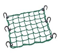 ZUOZE Small Cargo Net 15"x15" Stretches to 30"x30" with Thicken Hooks | Natural Latex Core, Tight 2”x2” Mesh Heavy Duty Bungee Net for Motorcycle Helmet, Bike, ATV, UTV, Luggage (Army Green, 1 Pack)