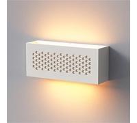 ZUOZUIYQ 12W Rectangle LED Wall Sconce, White Up and Down Plaster Wall Light Fixture, Indoor LED Wall Washing Lamp for Bedroom, Living Room, Hallway, Decorative Wall Mounted Art Light