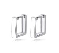 ZUOZUIYQ 925 Silver Women's Earrings, European Fashion Geometric Minimalist Ear Clips Silver Color Square Ear Line Lady, Charm Wedding Girl Ear Studs Hypoallergenic A