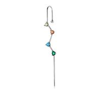 ZUOZUIYQ 925 Sterling Silver 1Piece Colorful Multiple Zirconium Ear Needle-Lightning Stud Earring for Women Ear Cuff Jewelry