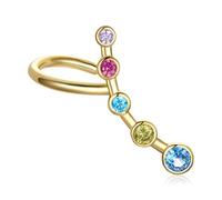 ZUOZUIYQ 925 Sterling Silver 1Piece Colorful Multiple Zirconium Ear Needle-Lightning Stud Earring for Women Ear Cuff Jewelry