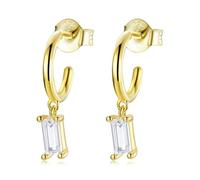 ZUOZUIYQ 925 Sterling Silver Drop Earring Piercing Square Zircon Hoop Earrings