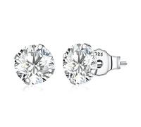 ZUOZUIYQ 925 Sterling Silver Earrings Arch Colorful Zirconium Shining Crystal Stud Earrings for Women Fine Jewelry Gift